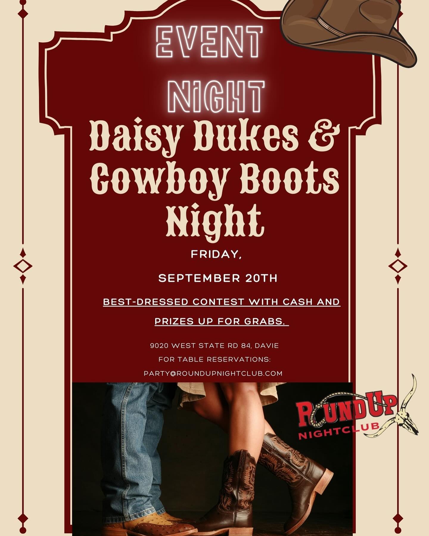 Daisy Dukes & Cowboy Boots at The Round Up - Davie