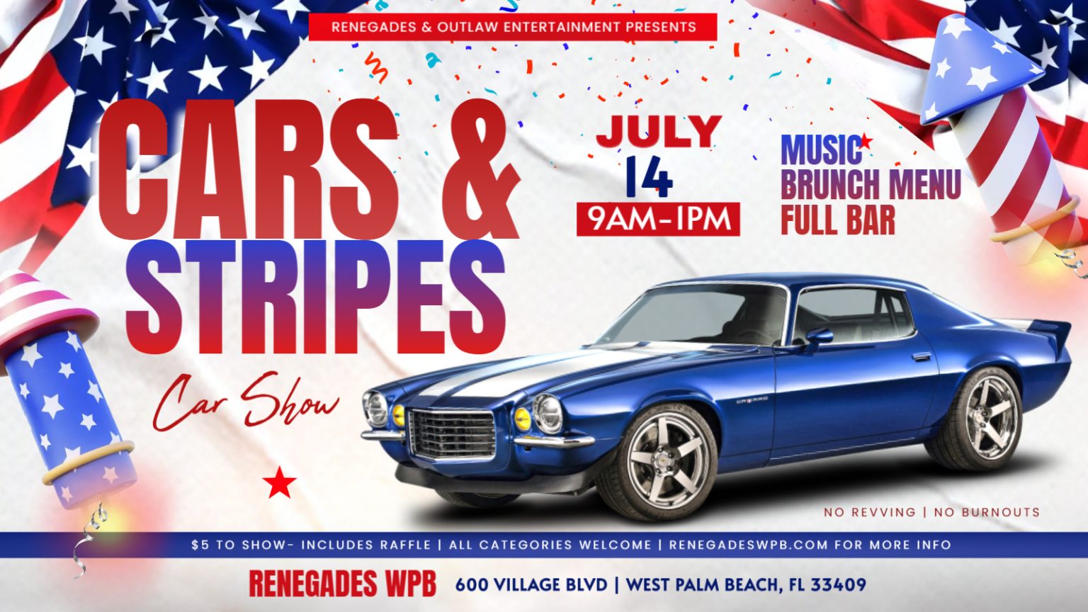 Cars and Stripes at Renegades - West Palm Beach