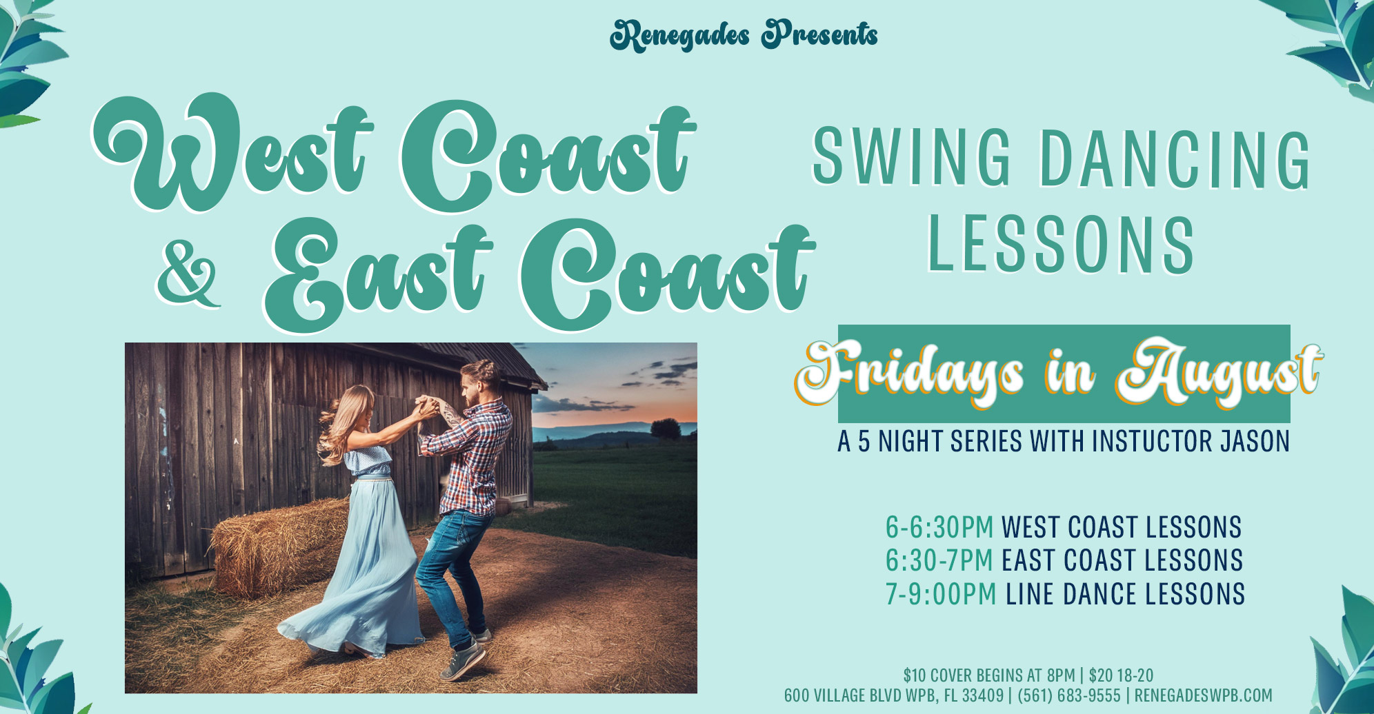 West Coast & East Coast Swing Dancing Lessons at Renegades - West Palm Beach