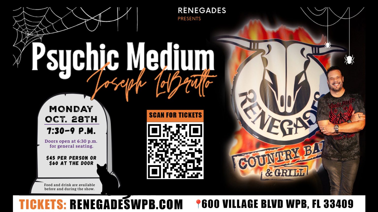 Psychic Medium, Joseph Lobrutto III at Renegades - West Palm Beach