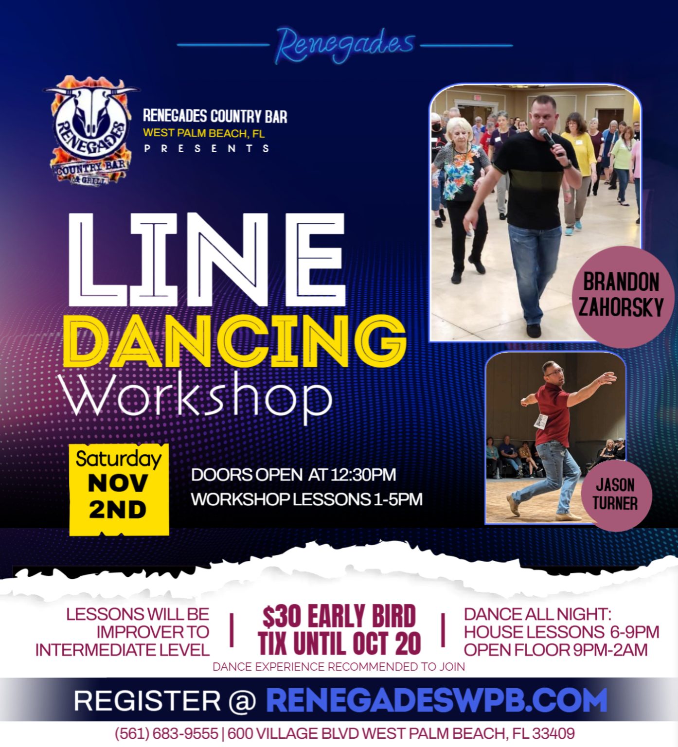 Line Dancing Workshop at Renegades - West Palm Beach