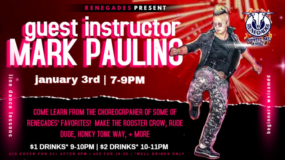 Special Guest Line Dance Instructor Mark Paulino at Renegades - West Palm Beach