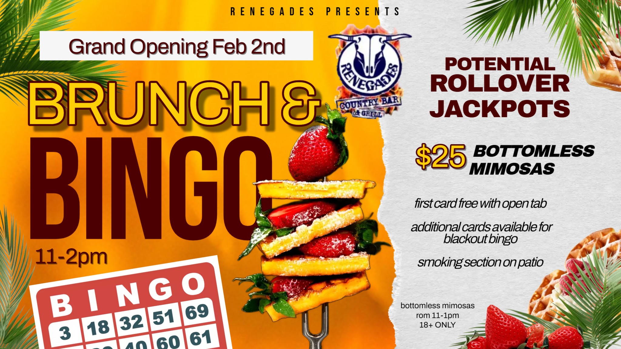 Brunch and Bingo at Renegades - West Palm Beach