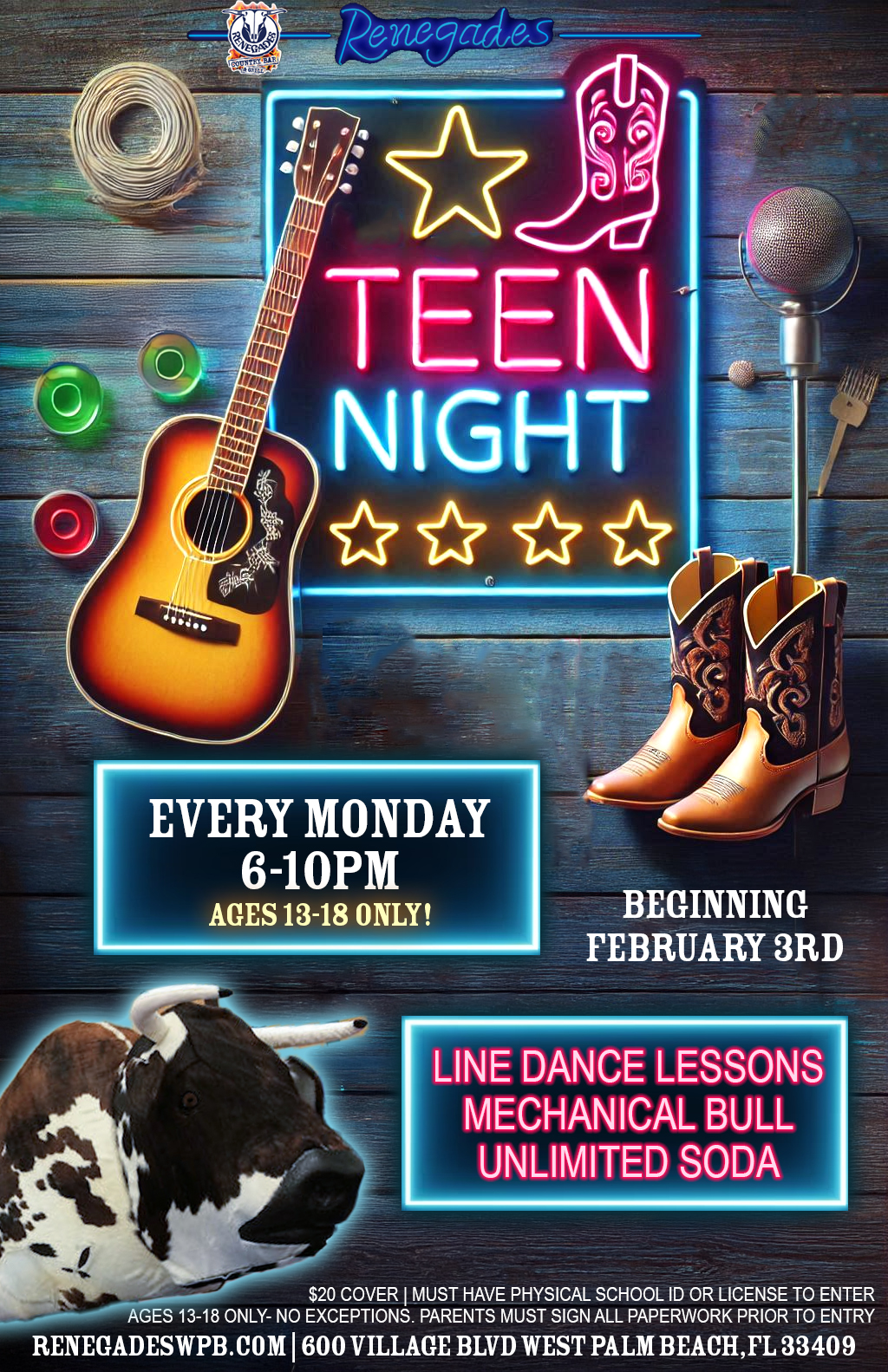 Teen Night at Renegades - West Palm Beach