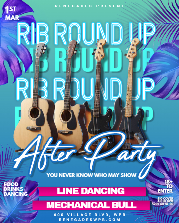 Rib Round Up After Party at Renegades - West Palm Beach